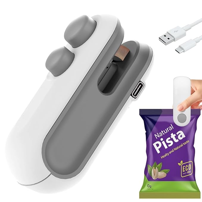 Advanced 2 in 1 USB Rechargeable Magnetic Heat Sealing & Cutting Machine for Plastic Packing Bag Sealer Mini for Food, Snack, Chips, and Plastic Bags