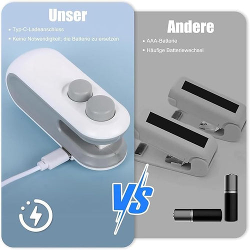 Advanced 2 in 1 USB Rechargeable Magnetic Heat Sealing & Cutting Machine for Plastic Packing Bag Sealer Mini for Food, Snack, Chips, and Plastic Bags