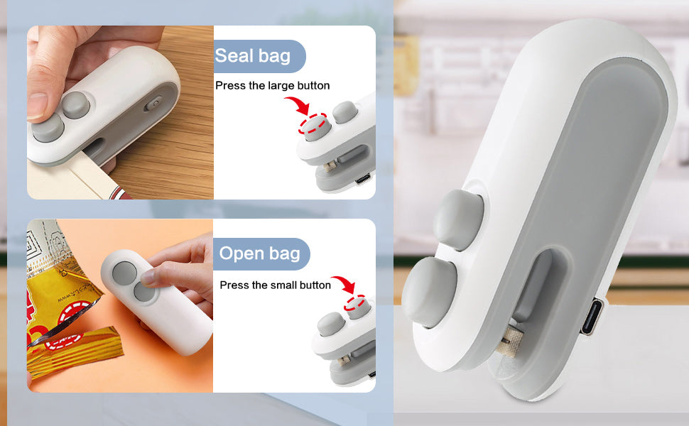 Advanced 2 in 1 USB Rechargeable Magnetic Heat Sealing & Cutting Machine for Plastic Packing Bag Sealer Mini for Food, Snack, Chips, and Plastic Bags